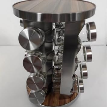 Rotating Spice Rack with Jars, especieros para cocina with 16 Empty Jars