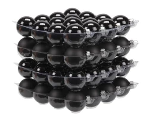 30 STK Glaskugeln Christbaumkugeln schwarz Weihnachtskugeln 57mm Glas Kugeln o611 Weihnachtsdeko Baumschmuck Weihnachten Baumdeko Hänger Kugeln