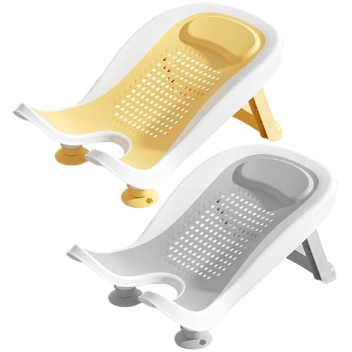 Baignoire bébé pliable grise avec ventouse et support fessier portable - 6