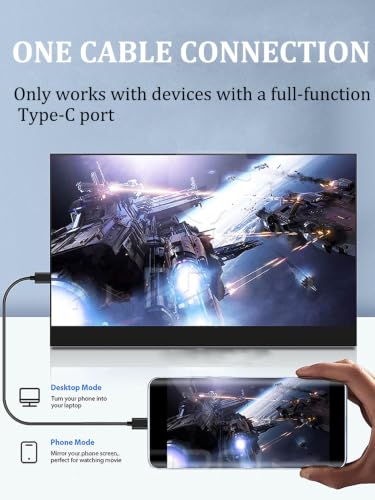 Image of Portable Monitor, 15.6'' 1080P USB C HDMI Portable Second External Monitor