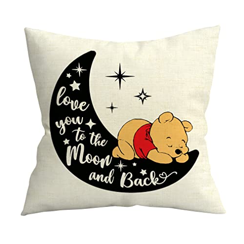Image of Love You to The Moon and Back 18x18 inch Decorative Throw Pillow Cover Mom Gifts for Children Room Couch Sofa Decor, Gifts for Son, Daughter (18x18 in, White-1)