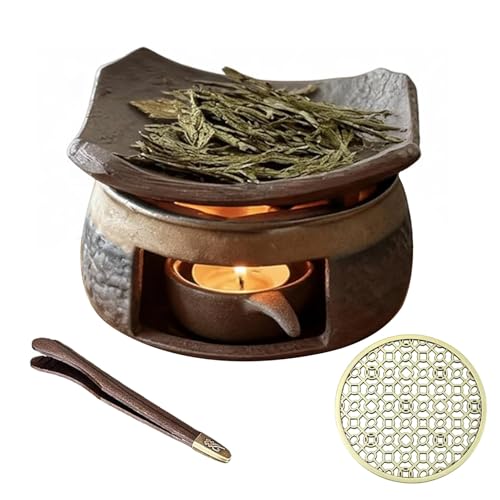 Ceramic Aromatherapy Burner, 4-in-1 Essential Oil Diffuser & Wax Warmer, Handmade Glazed Fragrance Holder for Home Bedroom Yoga Spa Office Decor, Gift Idea