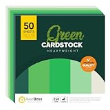 Green Colored Cardstock Thick Paper 50 Sheets, 12” x 12” Heavyweight 92lb Cover Card Stock for Crafts and DIY Cards Making