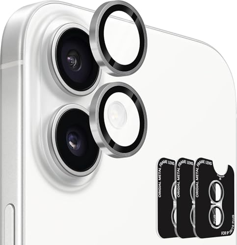 Image of Mobile Camera Lens Protector Compatible for iPhone 16 & iPhone 16 Plus Grey