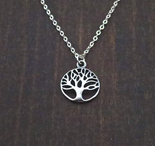 Tree Of Life Pendant Necklace For Women, Sterling Silver 925 Round Small Pendant, Dainty Necklace For Girls, Silver Family Tree Pendant, Everyday Necklace #TOP7