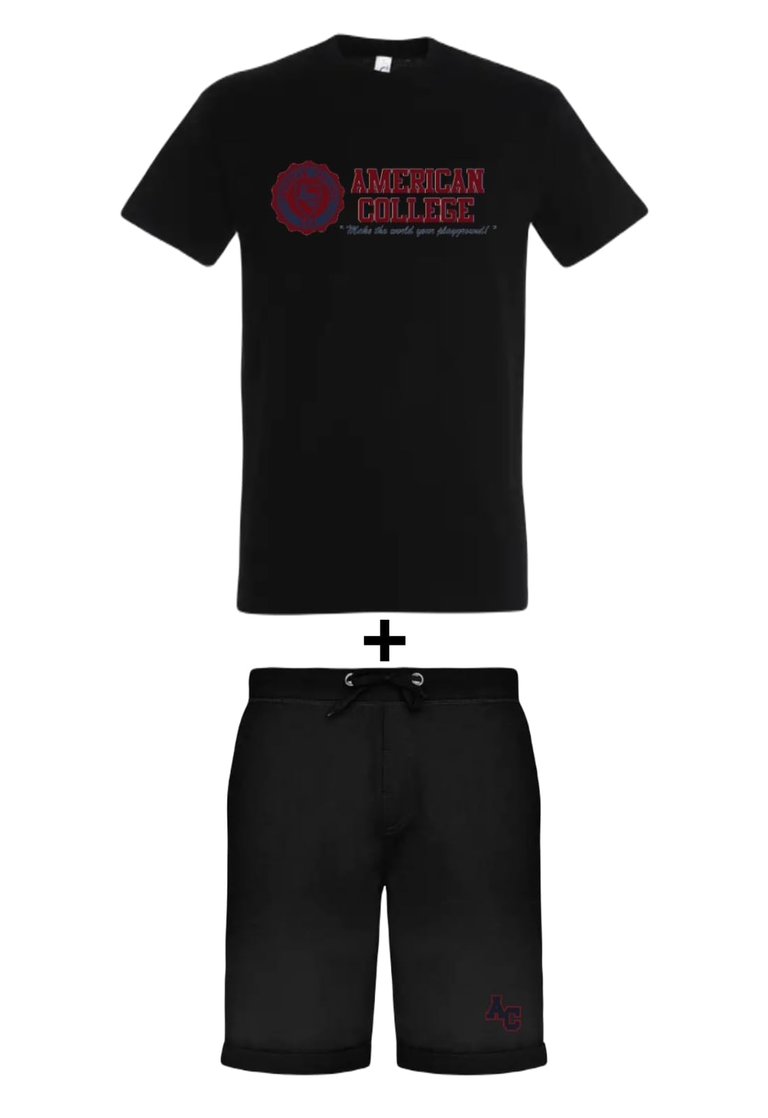 AMERICAN COLLEGE USA Set 2 Pezzi T Shirt Pantaloncini Uomo Donna Set di 2 Piezzas T-shirt e bermuda Unisex - Adulto (Pacco da 1)
