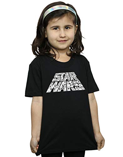 Star Wars The Rise of Skywalker Trooper Filled Logo Girls T-Shirt Black 7-8 Years