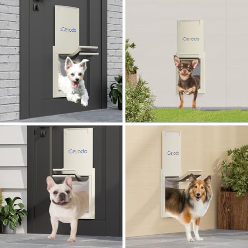 3-Flap Dog Door, Pet Door for Dogs, Pet Door for Wall, ABS Frame and Telescoping Tunnel, Safty Lock, Double Flap Dog Door, Strong and Durable, Large Size