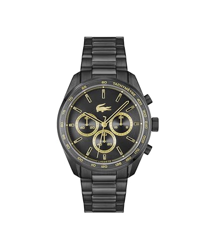 Lacoste Montre Chronographe à Quartz pour Homme Collection Boston avec Bracelet en Acier Inoxydable Noir - 2011476