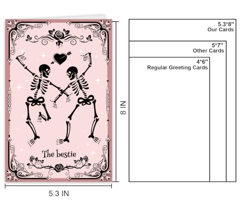 Funny Halloween Card for Bestie Skeleton Friendship Halloween Card for Her - image 3