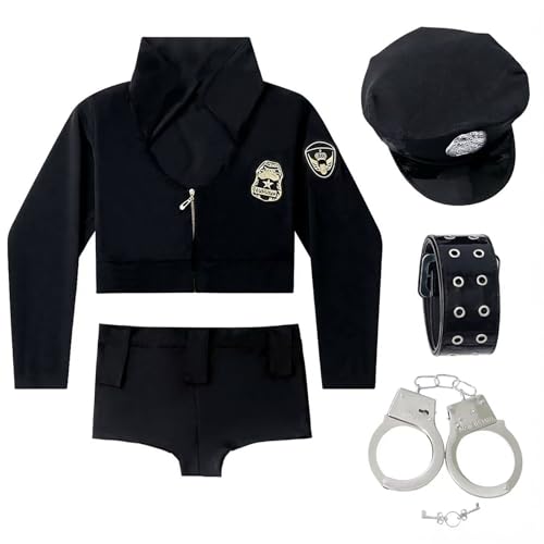 SS Queen Women Police Costume Officer Uniform Deputy Halloween Masquerade (set1)