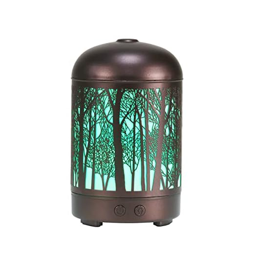 ETAROWKS Essential Oil Diffuser Bronze Metal Diffuser Essential Oil humidifier, with Colorful Night Light and Automatic Shut-Off Function, Suitable for Offices, bedrooms (100ml)