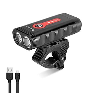 RYACO Fietsverlichting, USB Oplaadbare Fietsverlichting Koplamp Voorlamp, 2400 Lumen, 4 Modi, IP65 Waterdichte Fiets…