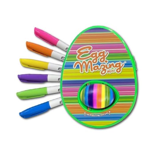 The EggMazing Easter Egg Mini Decorator Kit Arts and Crafts Set - Includes Egg Decorating Spinner and 6 Markers [Packaging May Vary]
