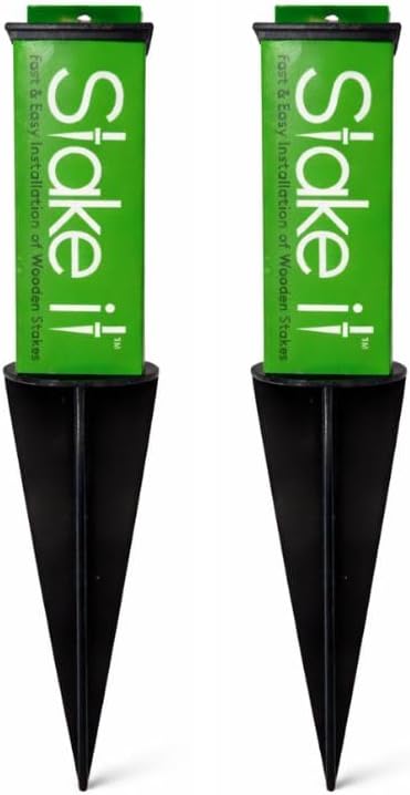 Garden Stake Anchors | No-Dig Trellis Support | 12-Inch 2-Pack