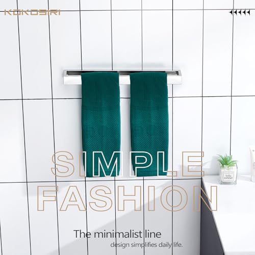 Image of KOKOSIRI Towel Holder Chrome Bath Towel Bar Rack 16-Inch Kitchen Holder Polished Stainless Steel for Bathroom Hardware Wall Mounted, 1 Pack B4008CH-L16