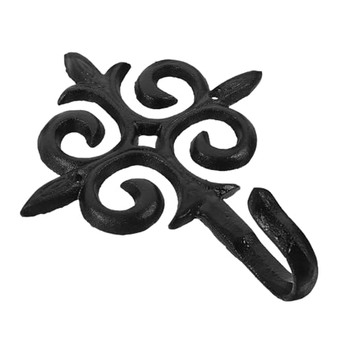 MINAOLULUS 鋳鉄製ガーデンプランターハンガー 壁掛け用重厚アイアンフック 花鉢吊り下げ器具 アウトドア対応風鈴 鳥かご飾り用頑丈ブラケッ