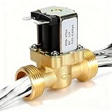 Normally Closed Electric Water Shut off Valve, Brass Electric Solenoid Magnetic Valve, Water Inlet Switch Valve for Water Control, 0.02mpa~0.8mpa, 3/4 Inch DC 12V