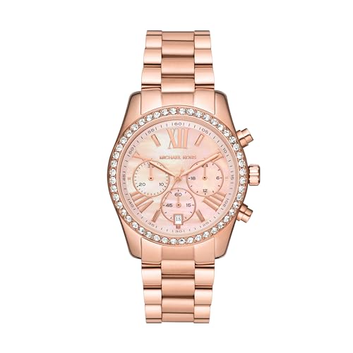 Michael Kors Women's Lexington Quartz Watch with Stainless Steel Strap, Rose Gold, 20 (Model: MK7242)