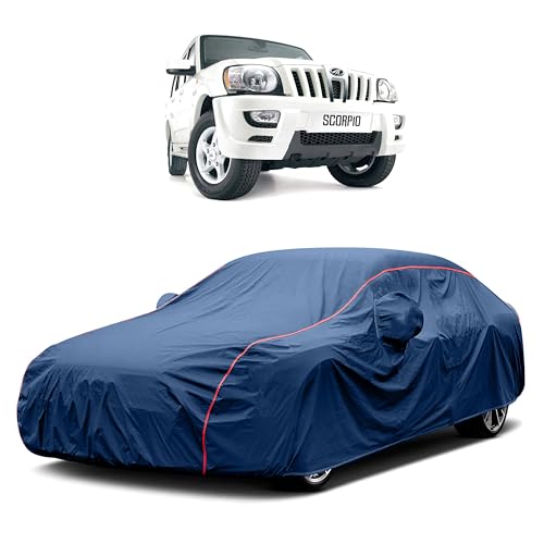 Image of Heavy-Duty Car Cover for Compatible with Mahindra Scorpio (2002 to 2025 All Models) Deluxe Car Protection Cover ? Waterproof & UV-Resistant All-Season Exterior Protection