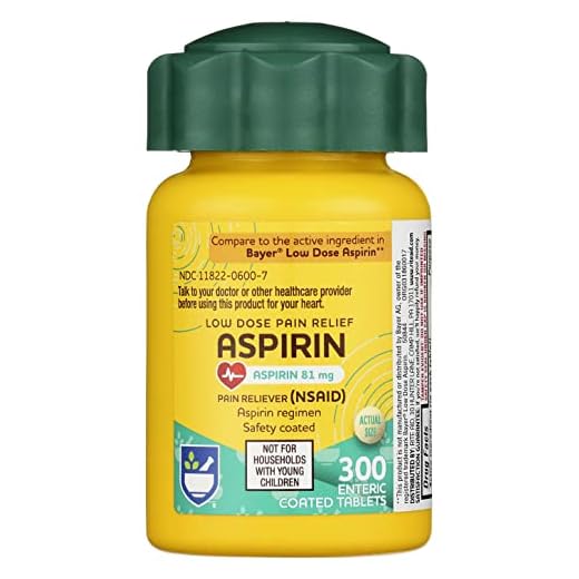 Rite Aid Aspirin Enteric Tablets, 81 mg Aspirin - 300 Count, Low Dose Pain Relief, Aspirin for Headache Relief, Enteric Safety Coated Tablets, Aspirin Regimen, Migraine Medicine, Pain Relief