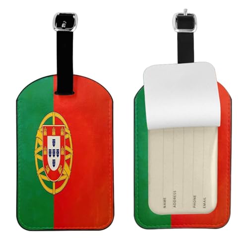Portugal Flag Luggage Tag with Privacy Protection,Travel Luggage Identifier,Fashionable Travel Accessory