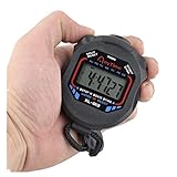 app cronometro running  QinMMROPA LCD Digital Pantalla Grande Alarma Temporizador de intervalos Trainning Running Yoga Peso Levantamiento Running cronómetro Deportes Temporizador Negro 8 * 6.4 * 2cm