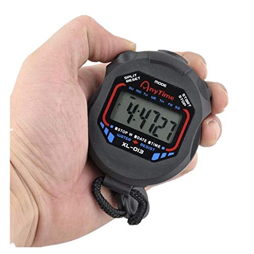 QinMMROPA LCD Digital Pantalla Grande Alarma Temporizador de intervalos Trainning Running Yoga Peso Levantamiento Running cronómetro Deportes Temporizador Negro 8 * 6.4 * 2cm