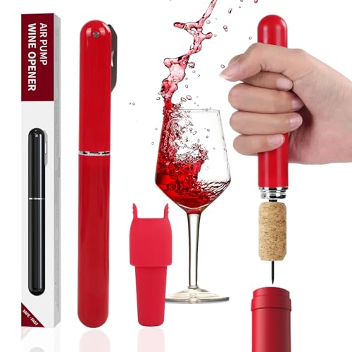 FBBULES Tire Bouchon, Ouvre-bouteilles de Vin, Bouchons à Vin Silicone, Tire-Bouchon Pompe avec Coupe-Capsule, Ouvre-Bouteille à Pression d'air pour Bouteilles pour Maison, Restaurant