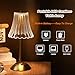 Liliful 4 Pcs Cordless Table Lamp Rechargeable Touch LED Small Gold Portable Battery Operated USB-c Desk Lamp 3 Color Dimmable for Bedroom Living Room Dining (Gold,Rose Style)