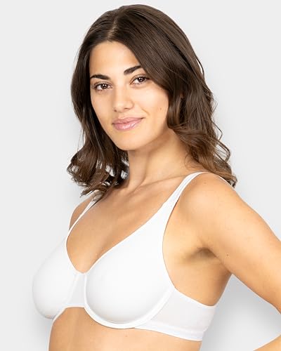 Image of Fruit of the Loom Women's Unlined Underwire Bra - Cotton & Spandex Blend for Natural Shape and Flexibility