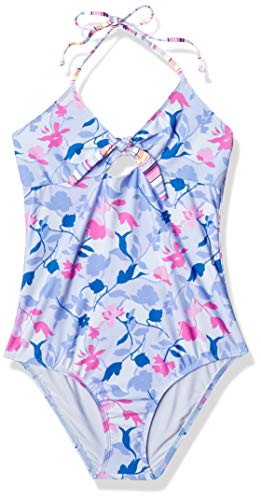 Image of Splendid Girl's Floral Flury Tie Front One-Piece (Big Kids) Multi 14 (Big Kid)