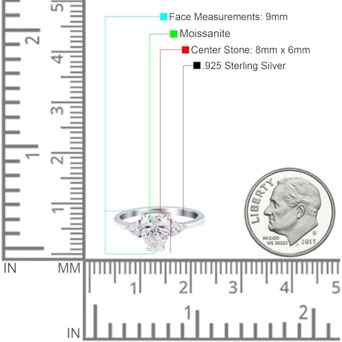 OMRANII Art Deco Pear Teardrop Moissanite Vintage Style Cluster CZ Statement Wedding Engagement Rings For Women 925 Sterling Silver Gifts For Her4