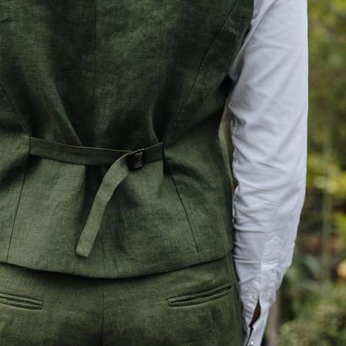 Men Linen Suits 2 Pieces Shorts Suit Summer Beach Wedding Suit Slim Fit Stylish Casual Style Tuxedo3