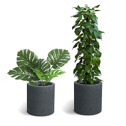 Kante RC0119A-C60121 9.8 Inch Dia Round Concrete Planter, Modern Style Large Cylindrical Plant Pot thumb #5