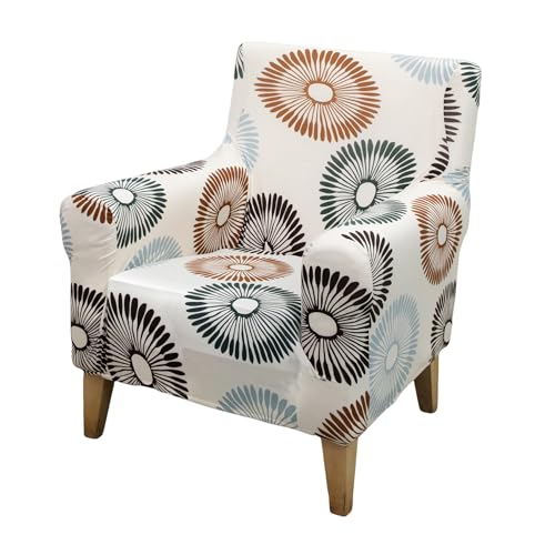 FUANGUI Banquet Armchair Slipcover Printed Chair Covers with Arms Stretch Club Chair Slipcover Soft Armchair Sofa Covers Anti-Slip Furniture Protector for Dogs Pets Home Living Room Decor