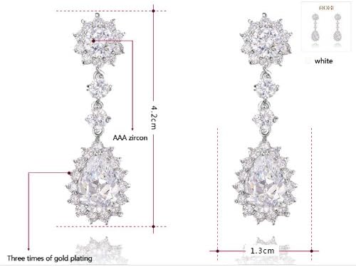 ROXI Christmas Classic Gift Genuine Austrian Crystals Fashion Flower Jacket 100% Man-made Big OFF Earrings
