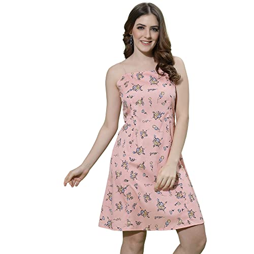 Image of OOMPH! Women A-Line Floral Mini Dress Western, Off Shoulder, Slip On