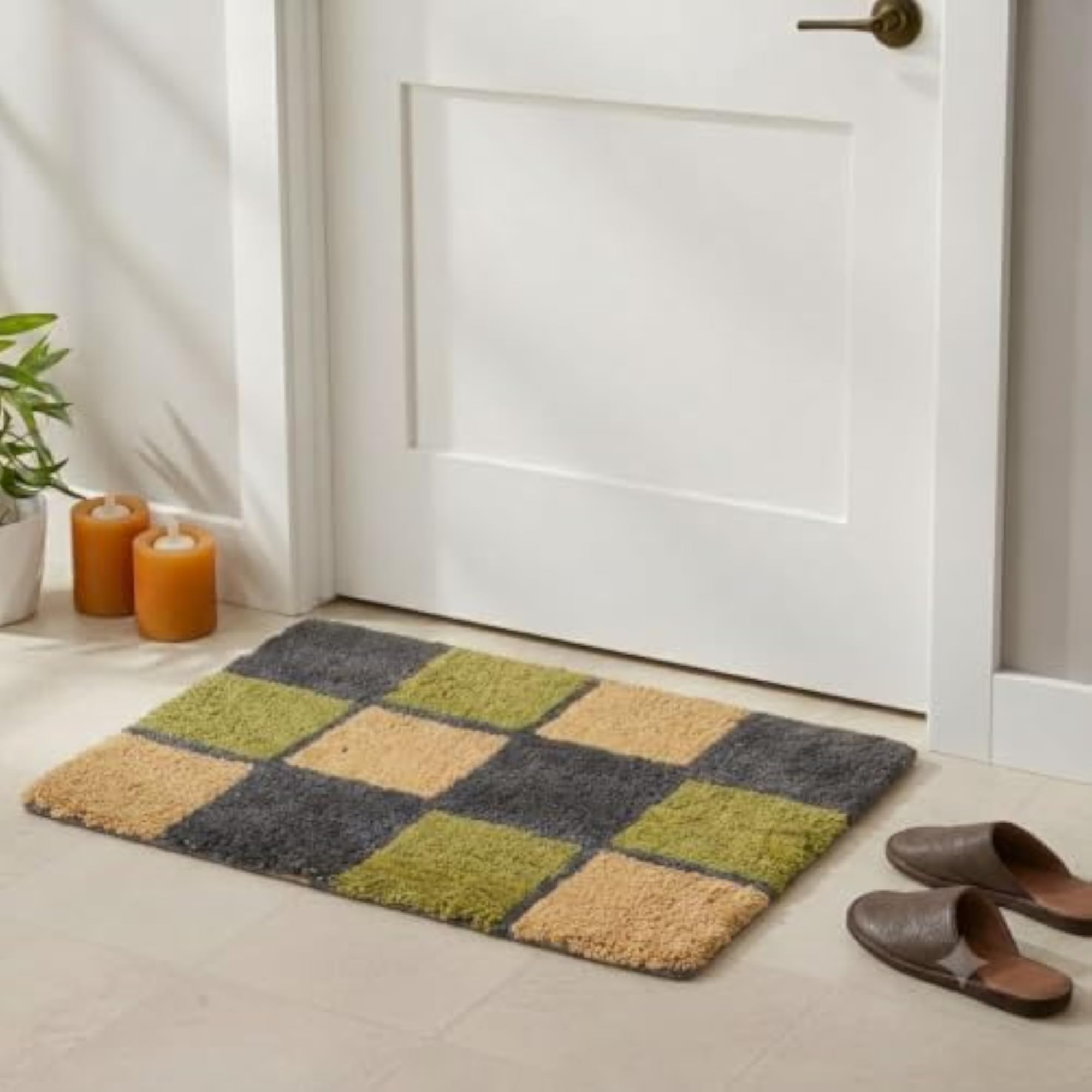 Cozy Handcrafted Wool Luxury Floor Mat, Non-Slip