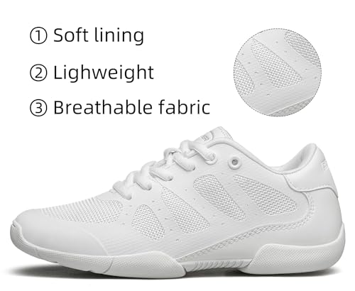 BAXINIER Girls Cheer Shoes White Cheerleading Dance Sneakers Kids Athletic Training Tennis Youth Competition Shoes2