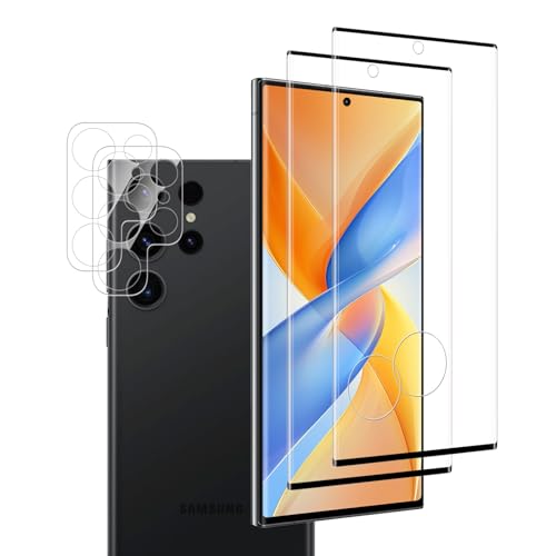 VideoSecu 2+2 Stück für Panzerglas für Samsung Galaxy S23 Ultra Kamera Schutzfolie, 9H Härte Blasenfreie Gehärtetes Glas...