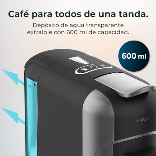 Miniatura 5 de Cecotec Cafetera Cápsulas Express Freestyle Compact. 1450w, Thermoblock, 19 Bares, Apta Para Café Molido, Dolce Gusto Y Nespresso, Diseño Elegante Y Compacto, Depósito 600ml, Apagado Automático