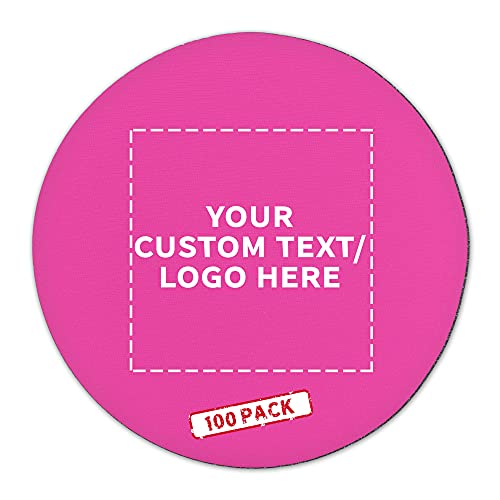 100 Round Foam Bud Coasters Pack, 4 inch - Customizable Text, Logo - PU Foam, Party Favor - Neon Pink