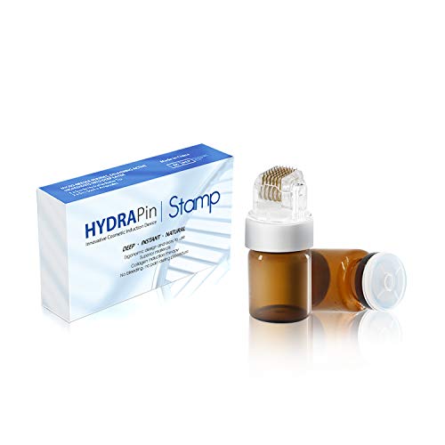 Dermastamp Derma Stamp Kit de croissance de barbe en titane avec micro-aiguille et 2 flacons pour vergetures, cicatrices, rides et cuir chevelu 0,25 mm Cover