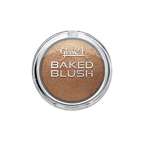 Image of Glam21 Baked Blusher | Highly Pigmented, Long Lasting | Illuminating Glow Finish | Smooth & Blendable Texture |Stays up to 8 hours | For All Skin Types | 6gm | Shade-08