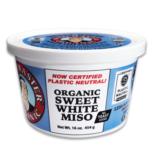 Aeugo Miso Master Organic Sweet White Miso | Organic Kosher Gluten-Free Non-GMO | Handcrafted and Naturally Fermented | 16 oz tub