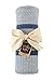 Sticky Toffee Cotton Table Runner, 14 x 72 Inch, Blue Woven Farmhouse Boho Striped Table Décor for Kitchen or Dining