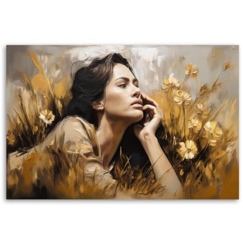 Cuadro de pared artístico de flores para transformar el salón con un estilo moderno abstract