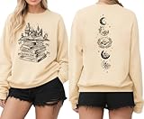 Magical Sweatshirts for Women Cute Book Graphic Pullover Tops Wizard Magical Costume Clothes