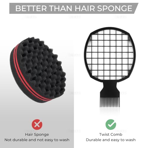 Peine rizo negro de plástico para cabello rizado miniatura 3
